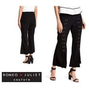 Romeo and Juliet Couture Studded Black Flare Pants size Medium NWT